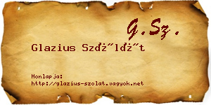Glazius Szólát névjegykártya